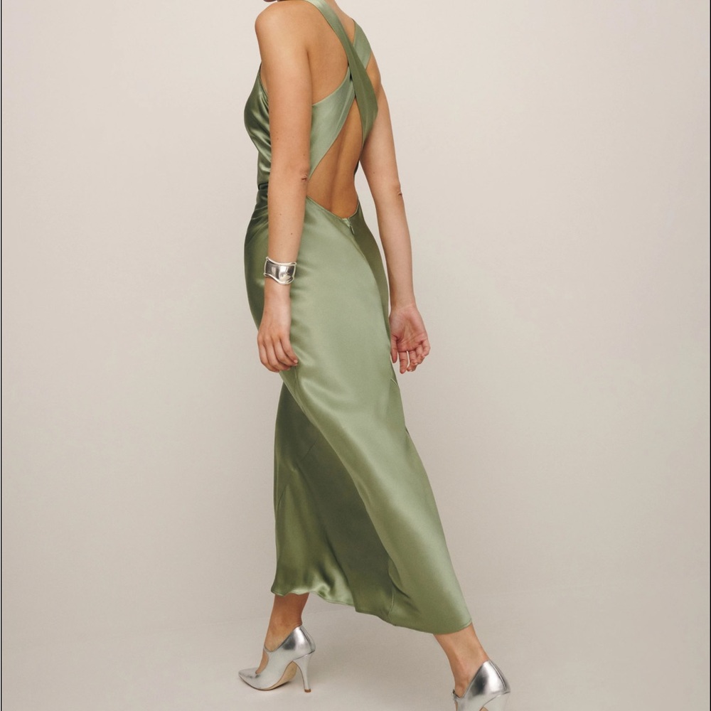 Reformation Casette Dress in Artichoke
